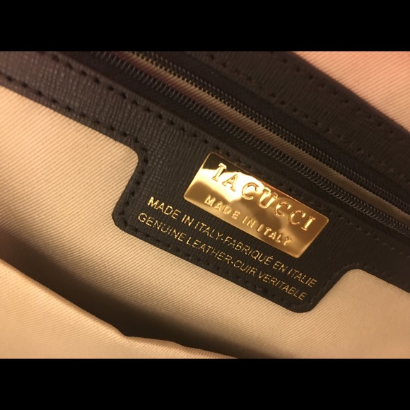 VINTAGE IACUCCI Burgundy and Black Leather Handbag - Picture 2 of 5